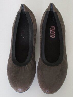 Munro American Womens Brown Sparkle Textile Ballet Flat NWD - Size 7.5M